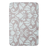 Flriish Damask Art I Duck Egg Blue on Taupe バスマット (正面縦)