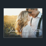 Flriish Script エレガントPhoto 救 Our Date ポストカード<br><div class="desc">この写真結婚で家族や友人に日付をアナウンスエレガントし、日付はがきを保存する。華やかなスクリプトオーバーレイを搭載。自分の写真と詳細を追加してパーソナライズ結婚する。このス救クリプトはどのテーマにも結婚最適だ。</div>