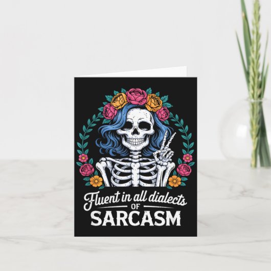 Fluent In All Dialects Of Sarcasm Funny Quote Adul カード (正面)