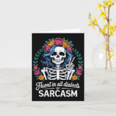 Fluent In All Dialects Of Sarcasm Funny Quote Adul カード (黄色い花)