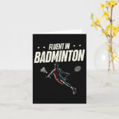 Fluent In Badminton Player Shuttle  カード (黄色い花)