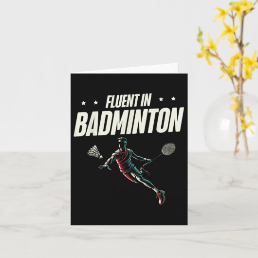 Fluent In Badminton Player Shuttle  カード (黄色い花)