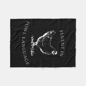 Fluent In Fowl Language Funny Chicken Lovers Fathe フリースブランケット (正面(横))