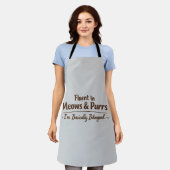 Fluent in Meows & Purrs Funny Cat Lover Gift エプロン (着用した状態)
