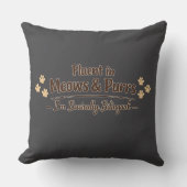 Fluent in Meows & Purrs Funny Cat Lover Gift クッション (正面)