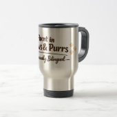 Fluent in Meows & Purrs Funny Cat Lover Gift トラベルマグ (正面右)