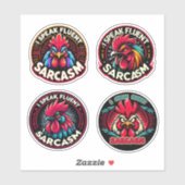 "Fluent Sarcasm" 4-Pack Sticker Bundle シール (シート)