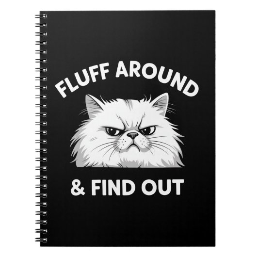 Fluff Around Funny Sarcastic Cat Lady Quote Humor  ノートブック (正面)