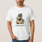 Fluff Off Funny Duck t-shirt design Tシャツ (正面)
