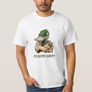 Fluff Off Funny Duck t-shirt design Tシャツ