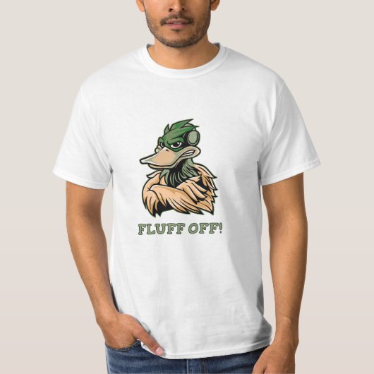 Fluff Off Funny Duck t-shirt design Tシャツ (正面)
