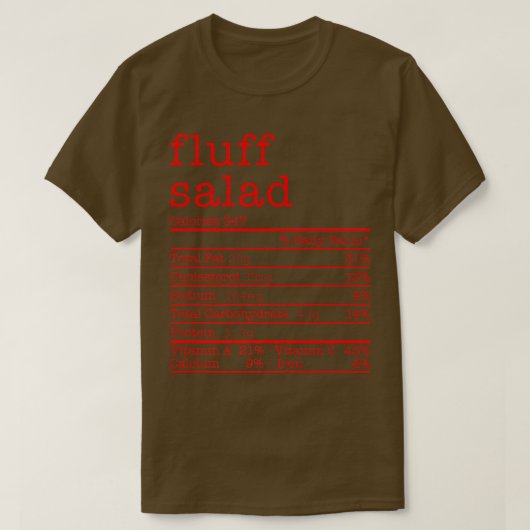 Fluff Salad Nutrition Facts Matching Thanksgiving Tシャツ (デザイン正面)