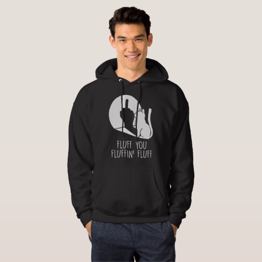 Fluff You Cat Middle Finger Waving Cat パーカ (正面フル)