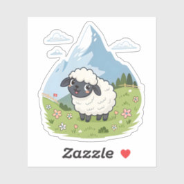 Fluffiest Lawn Mower – Adorable Blacknose Sheep シール
