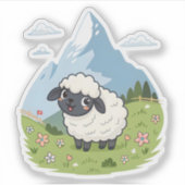 Fluffiest Lawn Mower – Adorable Blacknose Sheep シール (正面)