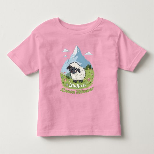 Fluffiest Lawn Mower – Adorable Blacknose Sheep トドラーTシャツ (正面)