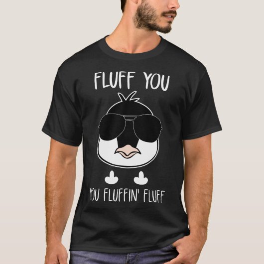 fluffinの綿毛の鶏のTシャツ膨らませて下さい Tシャツ (正面)