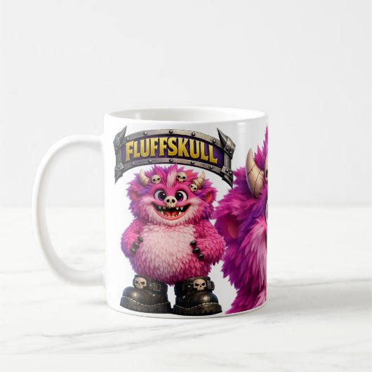 Fluffskull Monster コーヒーマグカップ (左)