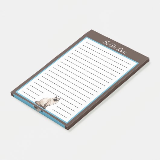 Fluffy Balinese Cat To Do List ポストイット (アングル)