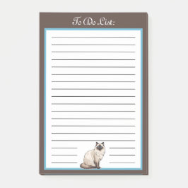 Fluffy Balinese Cat To Do List ポストイット