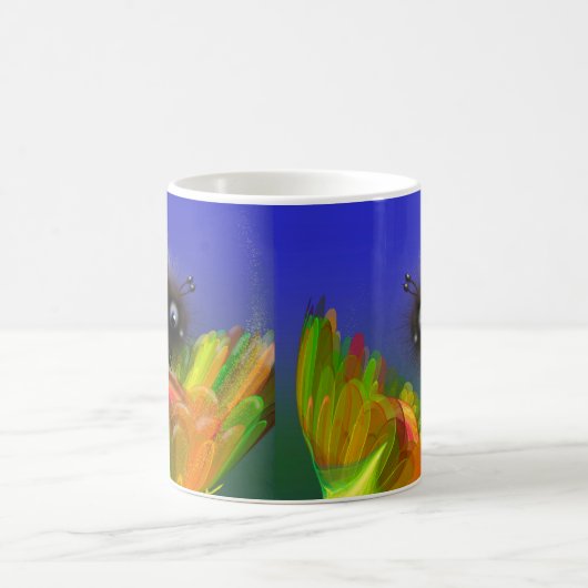 Fluffy bee Invitation コーヒーマグカップ (中央)