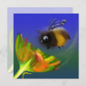 Fluffy bee Invitation 招待状 (正面/裏面)