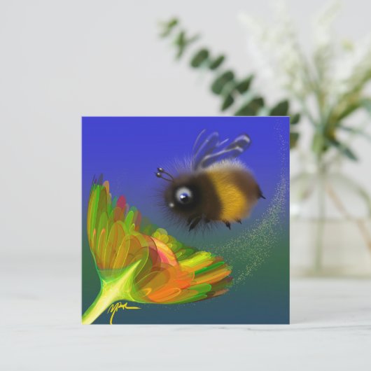 Fluffy bee Invitation 招待状 (スタンド正面)