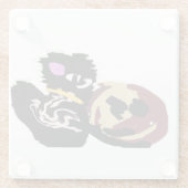 Fluffy Black Cat Jack o Lantern fun  ガラスコースター (裏面)