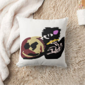 Fluffy Black Cat Jack o Lantern fun  クッション (ブランケット)