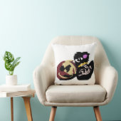 Fluffy Black Cat Jack o Lantern fun  クッション (椅子)