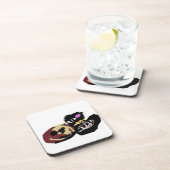 Fluffy Black Cat Jack o Lantern fun  コースター (右側)