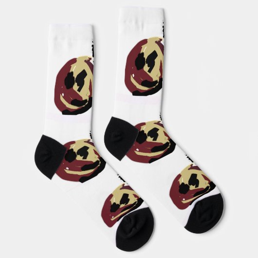 Fluffy Black Cat Jack o Lantern fun  ソックス (右)