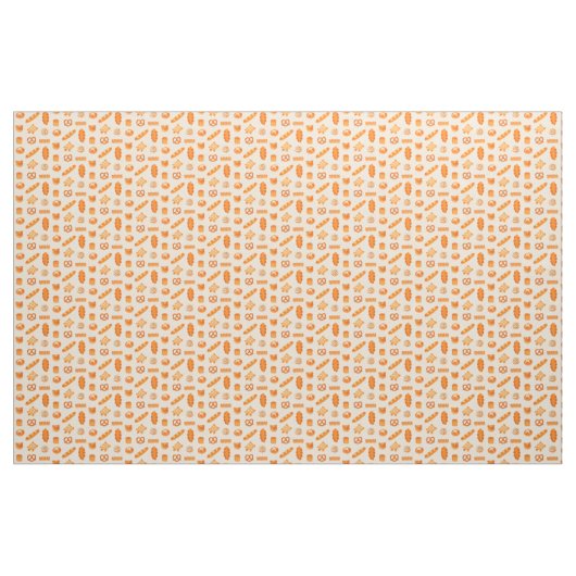 Fluffy Bread Bakery Hand Drawn Art Pattern ファブリック (ヤード)