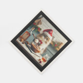 Fluffy cat baking boozy christmas pudding  スタンダードランチョンナプキン (角)