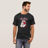 Fluffy Cat Holding Heart Tshirt Tシャツ (正面フル)