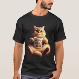 Fluffy Cat Powered By 7 Cups of Chaos Tシャツ