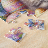 Fluffy Cat With Bunny Ears ジグソーパズル (側面)