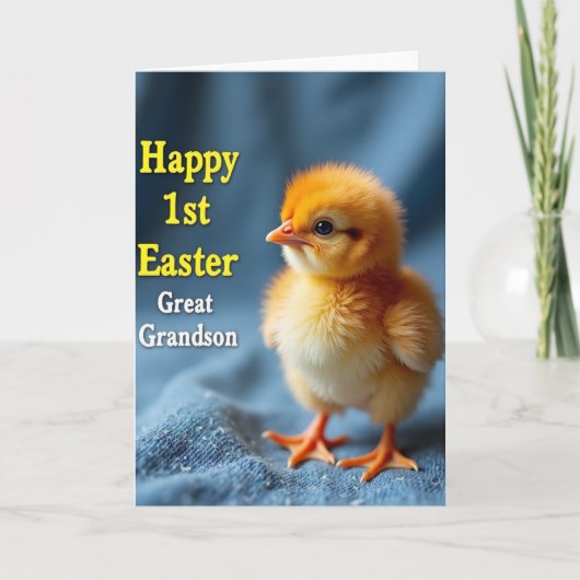Fluffy Chick Easter Greeting Card カード (正面)