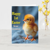 Fluffy Chick Easter Greeting Card カード (黄色い花)