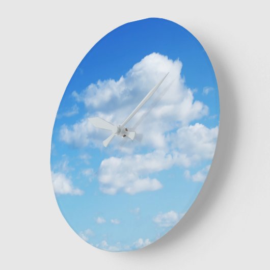 Fluffy Clouds and Blue Sky ラージ壁時計 (傾斜)