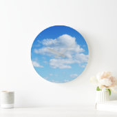 Fluffy Clouds and Blue Sky ラージ壁時計 (ホーム)