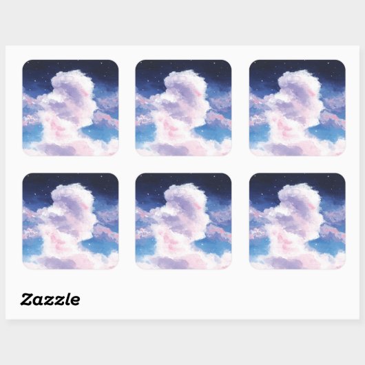 Fluffy Clouds Stickers スクエアシール (シート)