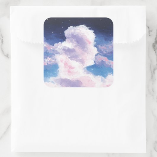 Fluffy Clouds Stickers スクエアシール (バッグ)