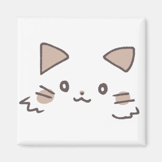 Fluffy Collar Cat Magnet - Feminine マグネット (正面)