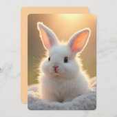 Fluffy, cute, white bunny, custom シーズンカード (正面/裏面)