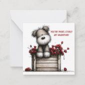 Fluffy Dog Valentine Card for Kids ノートカード (正面)