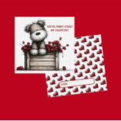 Fluffy Dog Valentine Card for Kids ノートカード