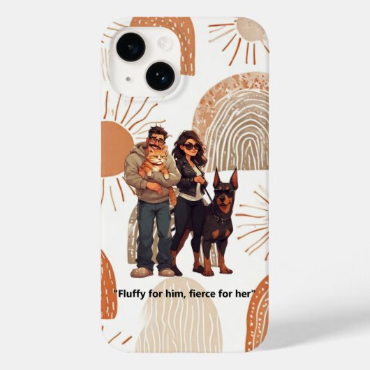 "Fluffy for him, fierce for her." Case-Mate iPhoneケース (裏面)