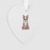 Fluffy French Bulldog Too Fluffy to Handle オーナメント (正面)