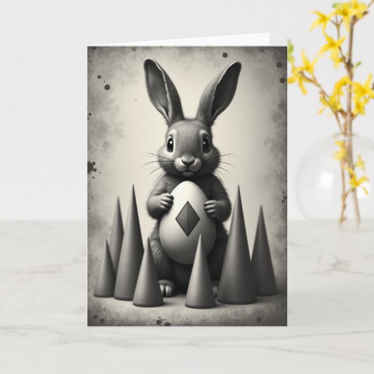 Fluffy Friend Egg Keepsake Card カード (黄色い花)